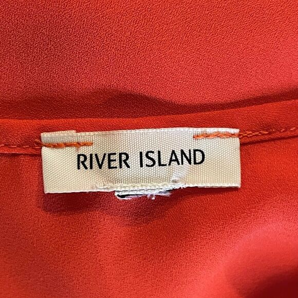 River Island, Orange, Flowy, Strappy, Tank. Size 8. - Picture 3 of 4